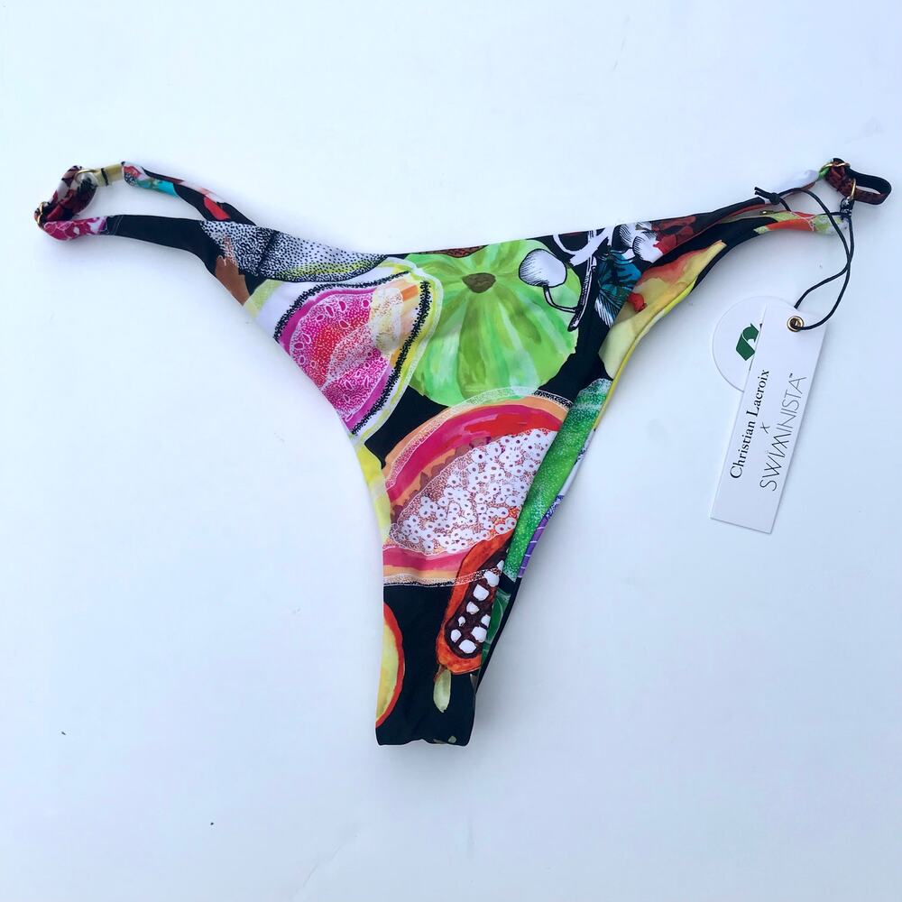 Christian Lacroix Swiminista Bikini Bottom Large Cheeky‎ Ruched Bow Swimsuit